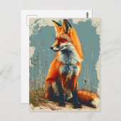 Fox: Tijdloze Wildlife Charm Briefkaart (Voorkant / Achterkant)