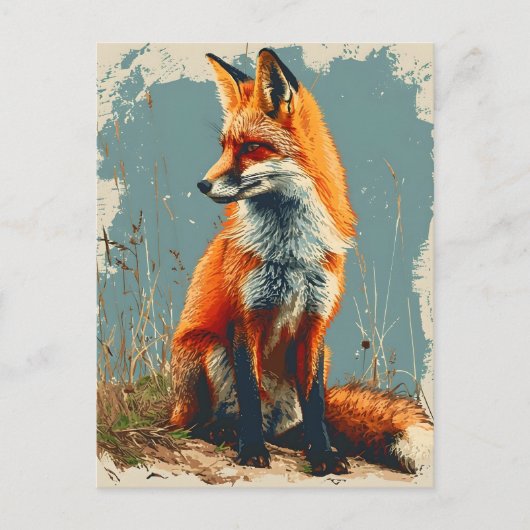 Fox: Tijdloze Wildlife Charm Briefkaart (Voorkant)