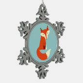 Fox Tin Sneeuwvlok Ornament (Links)