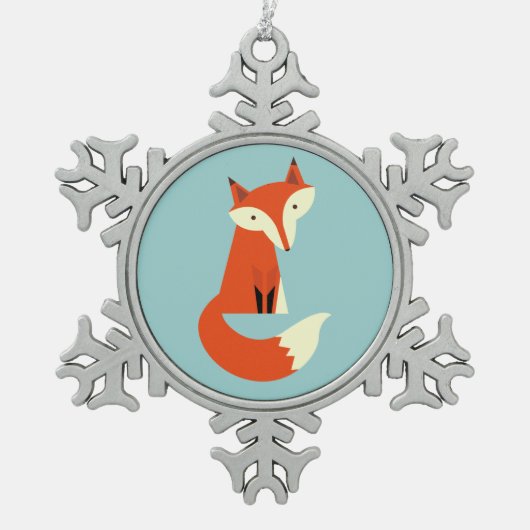 Fox Tin Sneeuwvlok Ornament (Voorkant)