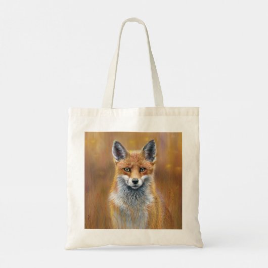 fox Tote bag. Beautiful fox design Bag (Achterkant)