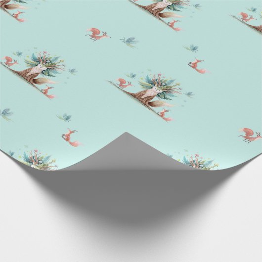 Fox Tree Wrapping Paper Cadeaupapier (Hoek)