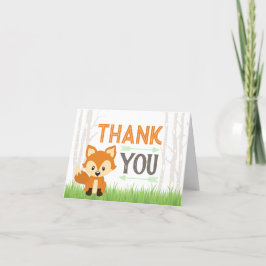 Fox Tribal Woodland Camper Baby shower Dank u C Bedankkaart