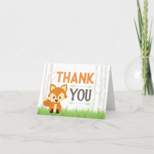 Fox Tribal Woodland Camper Baby shower Dank u C Bedankkaart