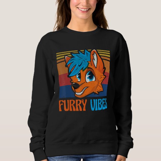 Fox Trots Furry Vibes Furry Staart Furry Persoon C Trui (Voorkant)