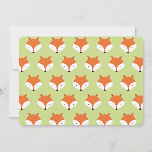 Fox Turing One First Animal Birthday Kaart (Achterkant)