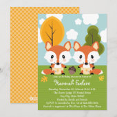 FOX TWINS IN DIAPERS-BABY SHOWER KAART (Voorkant / Achterkant)