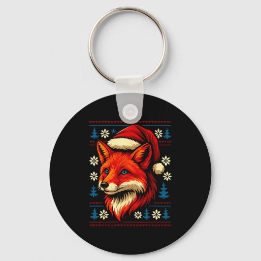 Fox Ugly Christmas Sweater Sleutelhanger (Voorkant)