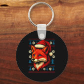 Fox Ugly Christmas Sweater Sleutelhanger (Voorkant)