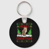 Fox Ugly Xmas Sweater Funny Fox Animal Merry Chris Sleutelhanger (Voorkant)