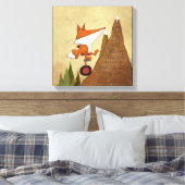 Fox Unicyclist - Meer dan een veroveraar Canvas Afdruk (Insitu (Slaapkamer))