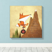 Fox Unicyclist - Meer dan een veroveraar Canvas Afdruk (Insitu (Houten vloer))