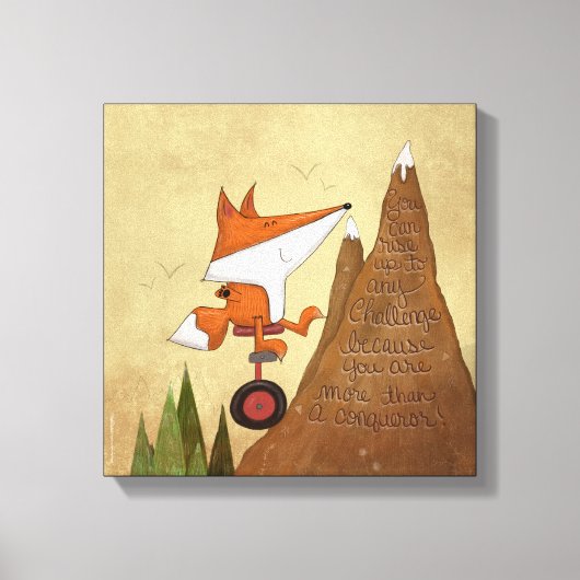 Fox Unicyclist - Meer dan een veroveraar Canvas Afdruk (Voorkant)
