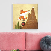 Fox Unicyclist - Meer dan een veroveraar Canvas Afdruk (Insitu (Woonkamer))