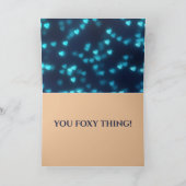 Fox Valentijn Love Romantische Moon Art Foxy Blue Kaart (Binnen)