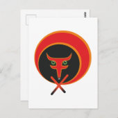 Fox van het leven - Rood. Briefkaart (Voorkant / Achterkant)