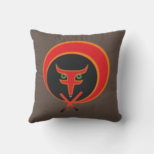 Fox van het leven - Rood. Kussen (Achterkant)