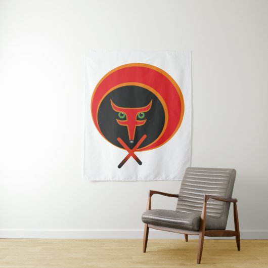 Fox van het leven - Rood. Wandkleed (In situ)