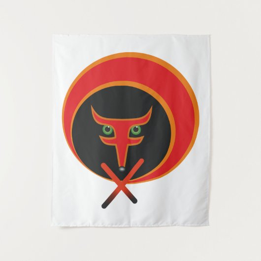 Fox van het leven - Rood. Wandkleed (Voorkant)