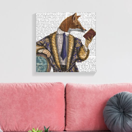 Fox van lezer canvas afdruk (Insitu (Woonkamer))