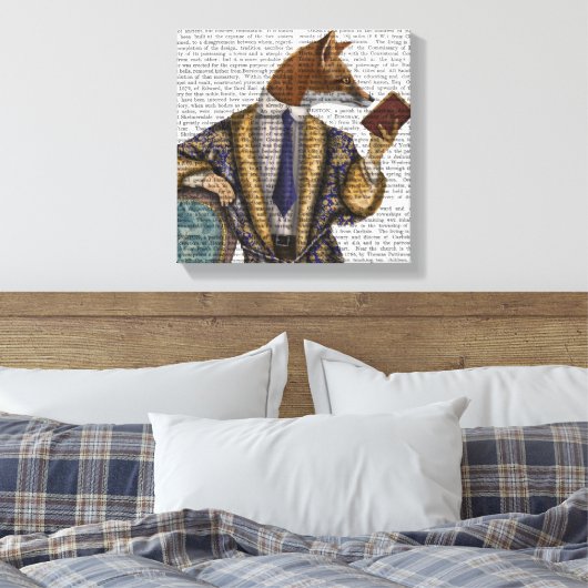Fox van lezer canvas afdruk (Insitu (Slaapkamer))