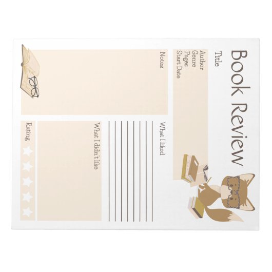 Fox van Review lezen Notitieblok (Voorkant)