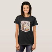 Fox Vaporwave Under Cherry Blossom Japanese Aesthe T-shirt (Voorkant volledig)