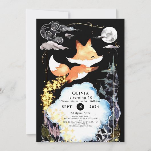 Fox Verjaardag Bossen Whimsy Kaart (Voorkant)