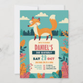 Fox Verjaardagsfeest Bos Thema Bossen Jongen Meisj Kaart (Voorkant)