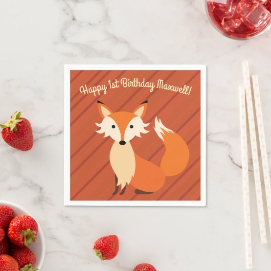 Fox verjaardagsfeestje servet (Insitu)