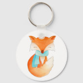 Fox verpakt in waterverf art sleutelhanger (Voorkant)