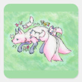 Fox Vierkante Sticker (Voorkant)