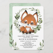 Fox Virtual Baby shower van Mail Woodland Green