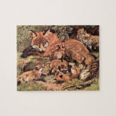 Fox Vixen met kubussen van Austen,  Wilde Dier Legpuzzel (Horizontaal)