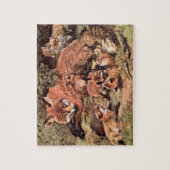 Fox Vixen met kubussen van Austen,  Wilde Dier Legpuzzel (Verticaal)