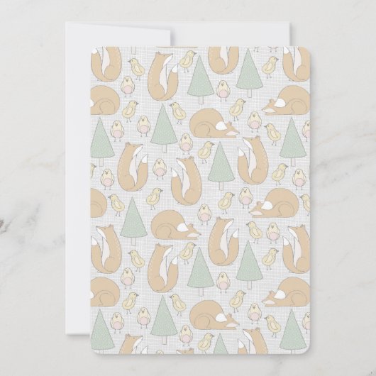 Fox, vogels en bomen Filets Kaart (Achterkant)