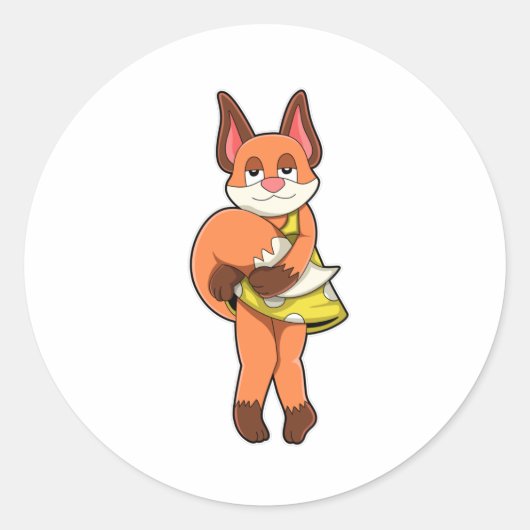 Fox Vrouw met rok Ronde Sticker (Voorkant)