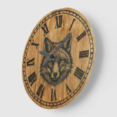 Fox Wall Clock - Wildlife Wooden Style  Grote Klok (Hoek)