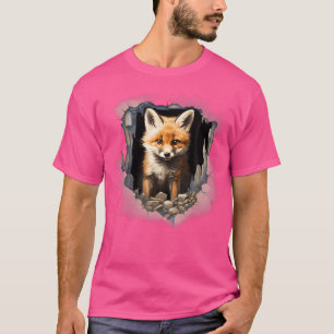 Fox Wall Tekening Wildlife Animal Print Natuur For T-shirt