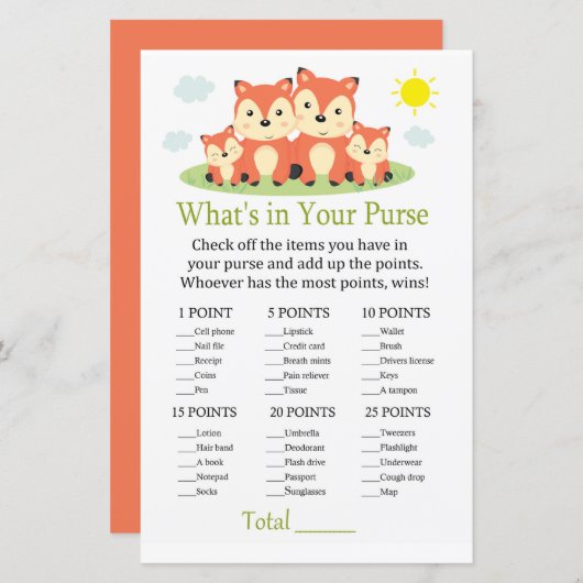 Fox Wat zit er in je handtas? (Voorkant / Achterkant)