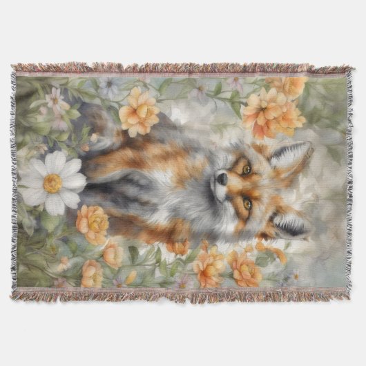 Fox Waterverf artwork Deken (Voorkant)