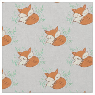 Fox Waterverf Baby Room Decor Woodland Animal Stof