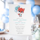 Fox Waterverf Boy Baby shower Kaart