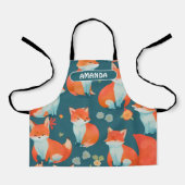 Fox Waterverf Kleurrijk Gepersonaliseerd Patroon Schort (Voorkant)