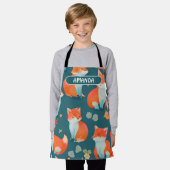 Fox Waterverf Kleurrijk Gepersonaliseerd Patroon Schort (Gedragen)