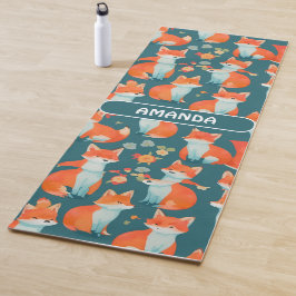 Fox Waterverf Kleurrijk Gepersonaliseerd Patroon Yogamat
