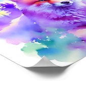 Fox Waterverf Portret 1 Vakantiegeld Briefkaart Poster (Hoek)