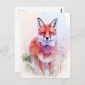 Fox Waterverf Portret 2 Briefkaart (Voorkant / Achterkant)