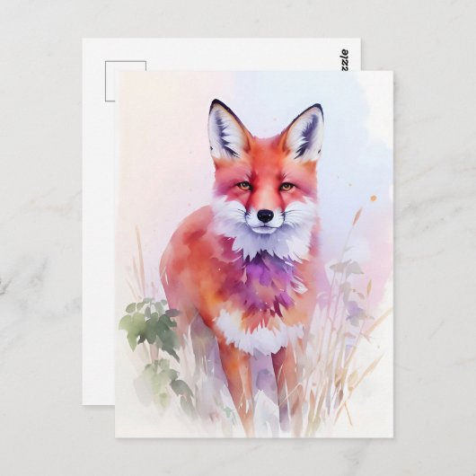 Fox Waterverf Portret 2 Briefkaart (Voorkant / Achterkant)
