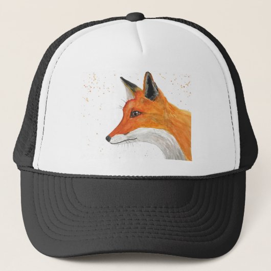 Fox-waterverf schilderen trucker pet (Voorkant)